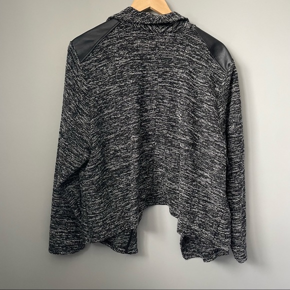 nwt Pennington’s draped cardigan with faux leather detail plus size 3x - Picture 7 of 11